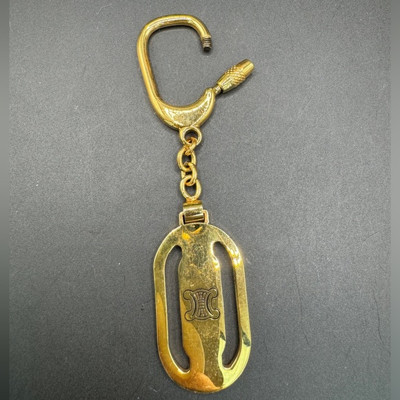 CELINE 24-Karat Gold-Plated Triomphe Keychain or Bag Charm, GUC - Picture 7 of 12